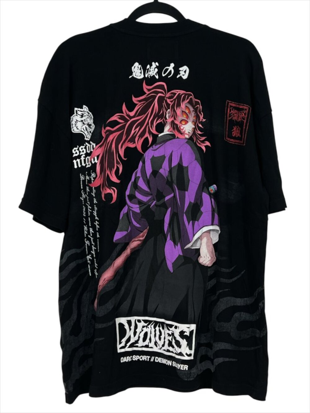 Darc Sport x Demon Slayer Kokushibo Side By Side Oversized Tee Black NWOT